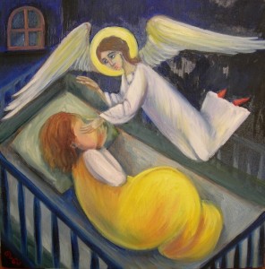 Angel protector Oil on canvas 2007. Denmark