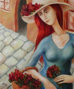 Flower-girl Oil on canvas 2002. Denmark