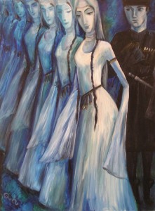 Georgian dance Oil on canvas 2004. Denmark