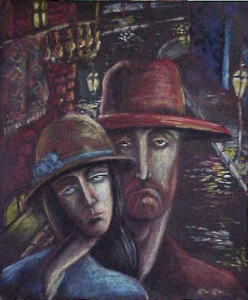 Love in the old Tbilisi Pastel 1999. Singapore