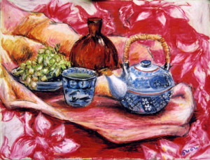 Still life with grapes Pastel 2000. Singapore