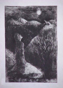 Wolf (G. Chokheli) Etching 1998. Tbilisi